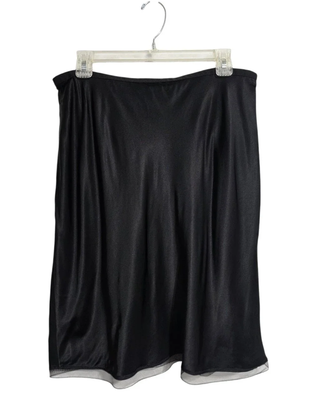 NWT J.CREW BLACK SATIN BIAS CUT SLIP SKIRT SZ M